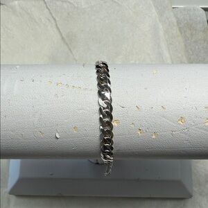 NEW Elegant Cuban Bracelet 14K white Gold